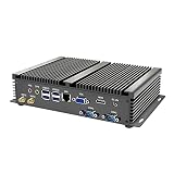 Industrial Mini PC, Kinupute Fanless Desktop Computer i7-1165G7 Windows 10 Pro, 16G DDR4, 256G SSD,