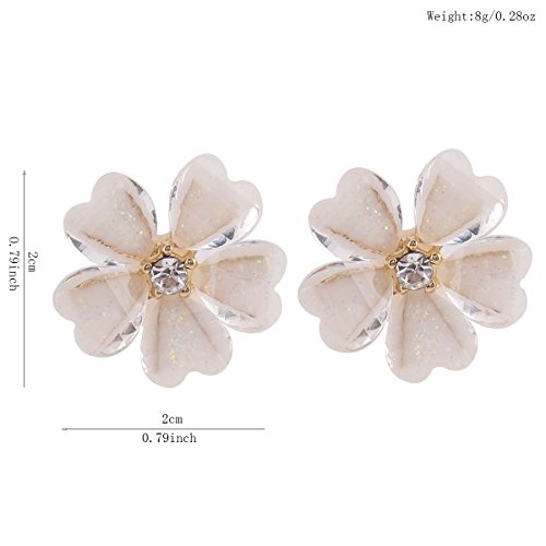Grace Jun™ Silver Plated Or Gold Plated Opal Flower Shape Clip On Earrings Non Piercing For Women (Gold) #TOP4