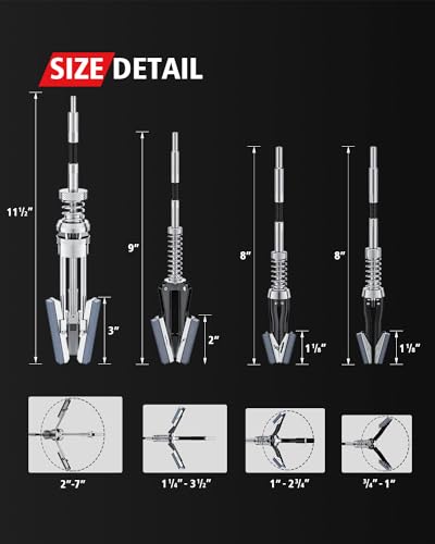 Kolvoii Cylinder Hone Tool Set with Tool Box, Adjustable Engine Cylinder Honing Tool for Sizes 3/4" to 7" Cylinders, 1-1/8", 3" and 4" Diameters with Extra 11 Piece Replacement Honing Stones 220 Grit
