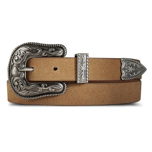 Image of Lucky Brand Women's Western Leather Belt | Classic | Fashion | Vintage | Buffalo Leather | Western-Inspired