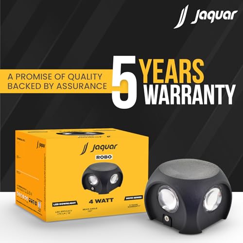 Image of Jaquar 4-Watt Robo Oval 4-Way Up-Down Outdoor LED Light Fixture | Waterproof IP65 | Warm White Aluminum Wall & Step Light | Pack of 1
