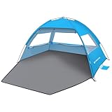 Venustas Beach Tent Sun Shelter for 3/4-5/6-7/8-10 Person, UPF 50+ UV Protection Portable Beach Canopy, Lightweight and Easy Setup Cabana