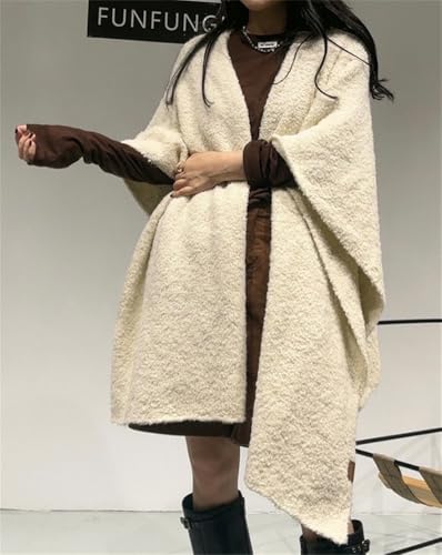 Women's Knitted Cashmere Shawl Wraps Open Front Poncho Cape Fashion Cardigan Sweater Coat Warm Scarf Blanket Fall Winter2