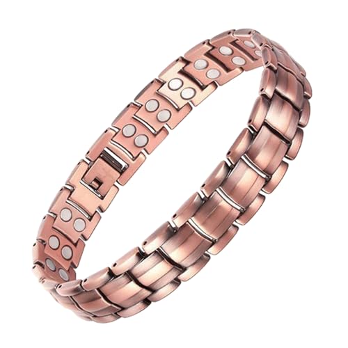 Copper Bracelet for Men Copper Magnetic Bracelet Elegant 99.99% Solid Copper Bracelets with Double-Row Strong Magnets,Magnetic Jewelry
