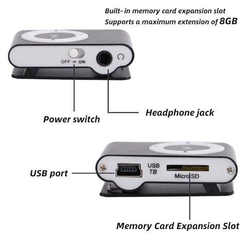 EIMSOAH Portable Mini MP3 Player 8GB Black - Image 7