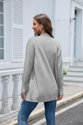 Image of VIISHOW Women Cardigan Sweater Lightweight Open Front Long Sleeve Soft Fine Knit Casual Trendy Kimono Cardigans with Pockets