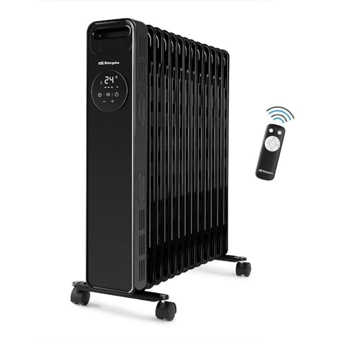 Orbegozo RAD 2510   Radiador de aceite, 3 potencias, temporizador, pantalla LED, Asa, mando a distancia, protección sobrecalentamiento, 2500 W