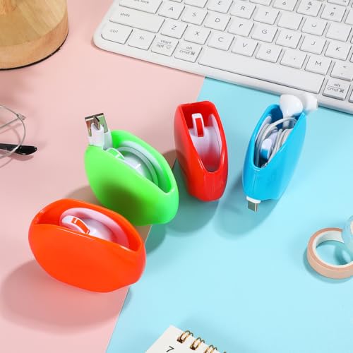 Image of 4 Pack Automatic Roll Earphone Cable Cord Winder Wrap Headphone Holder Retractable Cord Organizer for USB Cables, Headphone Cable, Data Charging Cable Tangle