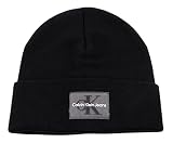 Calvin Klein Jeans Damen Classic Monogram Beanie-Mtze, Black, Einheitsgröße