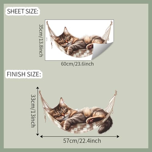 Vinilo adhesivo decorativo de gato descansando en hamaca miniatura 2