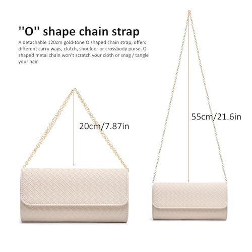 Image of DETARA Woven Evening Bag Clutch Purses for Women Fashion PU Leather Crossbody Purse for Wedding Party and Prom
