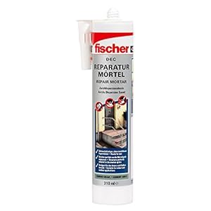 fischer DEC Reparaturmörtel, geruchsarmer Mörtel, witterungsbeständige Dichtmasse für Innen- & Außenbereich, Kartusche für zahlreiche Anwendungen und Baustoffe, 310 ml, zementgrau