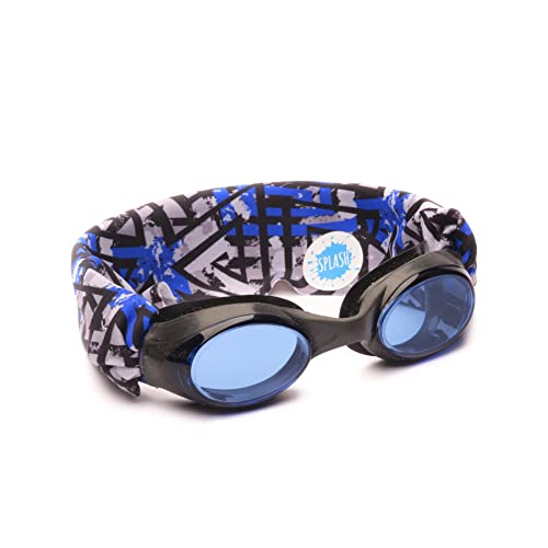 Splash Place SWIM GOGGLES with Fabric Strap - THE MAZE |Fun, Fashionable, Comfortable - Adult & Kids Swim Goggles