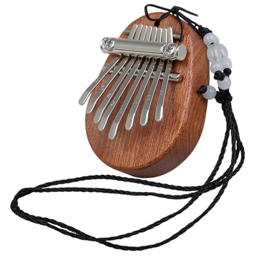Garneck Solid Mini Piano Necklace 8 Keys Kalimba Beginner's Musical Instrument