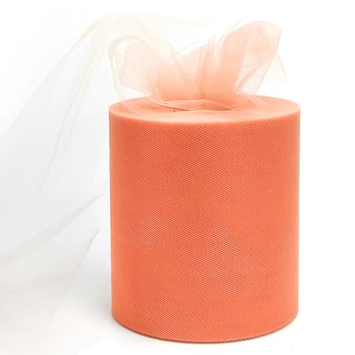 6' x 200 Yards Peach Tulle Fabric Rolls, Peach...