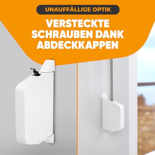 Bellux Gurtwickler Aufputz - Mini Gurtwickler mit Einfädelautomatik - 180° schwenkbar - Für 14mm Rolladengurt - inkl. Abdeckkappen & Montagematerial - Lochabstand 153mm - Weiß (ohne Gurt)