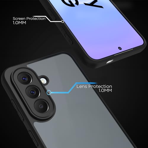 Image of RIGGEAR Shockproof Sleek Hybrid Armor Back Cover Case for Samsung Galaxy A57 5G (Smoke Black Matte PC + Black TPU Bumper)