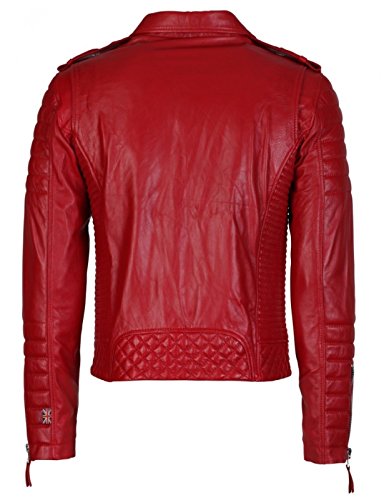 Mens Distress Leather Jackets Motorcycle Bomber Biker Stylish Outerwear Zipper JacketRed Jacket2
