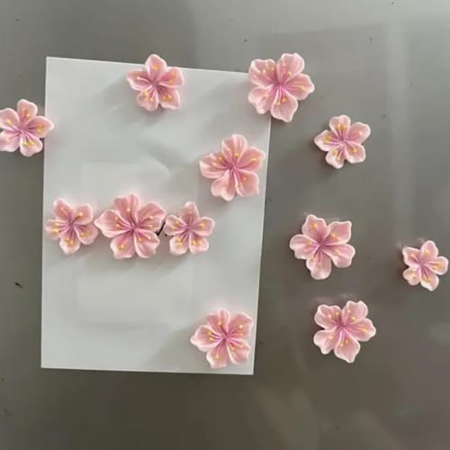 12 imanes magnéticos 3D flor de durazno para nevera miniatura 5
