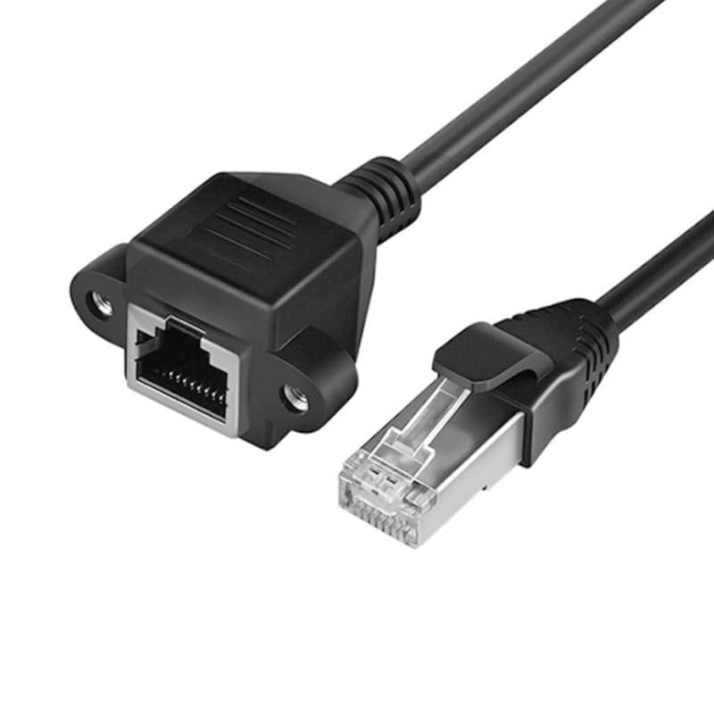 10 pcs/Batch Screw Panel Mount RJ45 Cat5 Male to Female Ethernet LAN Network Extension Cable (60CM)