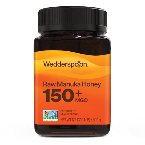 Wedderspoon Raw Premium Manuka Honey KFactor 16+, Unpasteurized, Genuine New Zealand Honey, Multi-Functional, Non-GMO Superfood, 17.6 Ounce