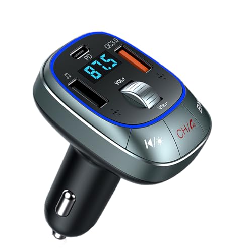 Cargador inalámbrico para coche, adaptador de reproductor de música, 7 colores, con función de carga rápida, para viajes familiares, viajes, viajes y aventuras