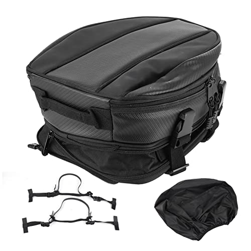 Joyzan Motorcycle Rear Seat Bag, Motorbike Helmet Storage Back Saddle Tail Luggage Backpack Waterproof Rain Dual Sport Enduro Box Street Dirt Bike Accessories Men Women Riders Riding Travel Camping