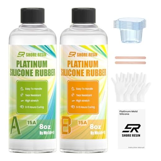 16oz Platinum Silicone Mold Kit - 15A Translucent 1:1 Silicone Rubber for DIY Resin Casting, Jewelry Molds, Crafts – Easy for Beginners, Lowest Viscosity