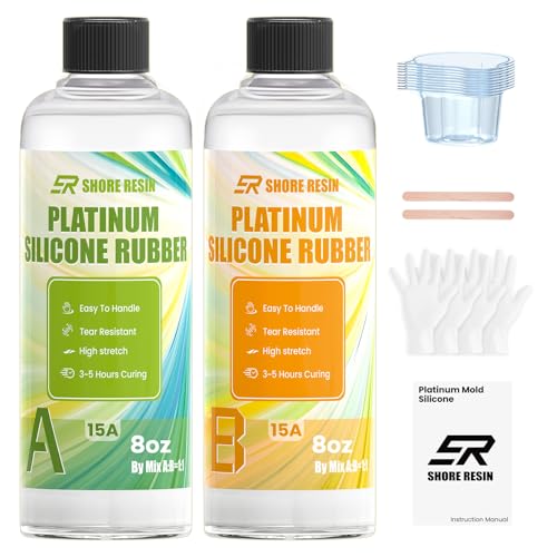 SHORE RESIN Platinum Silicone Mold Making Kit 16 oz 15A 1:1 Self-Degas