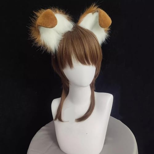 QUICOMP Cute Puppy Ears Headband Brown Spotty Dog Ear Hairband Plush Animal Ears (Dark Brown) — view 4