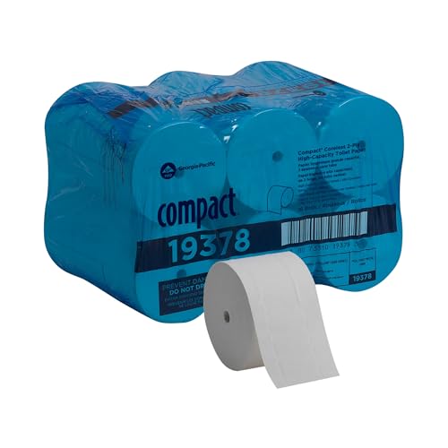 Georgia-Pacific Compact Coreless 2-Ply Recycled Toilet Paper by GP PRO (Georgia-Pacific) 19378 1 500 Sheets Per Roll 18 Rolls Per Case