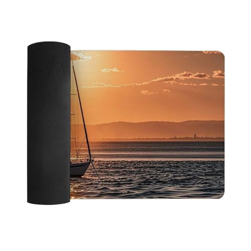 Protector Sunset Seascape Sailboat para escritorio grande miniatura 3