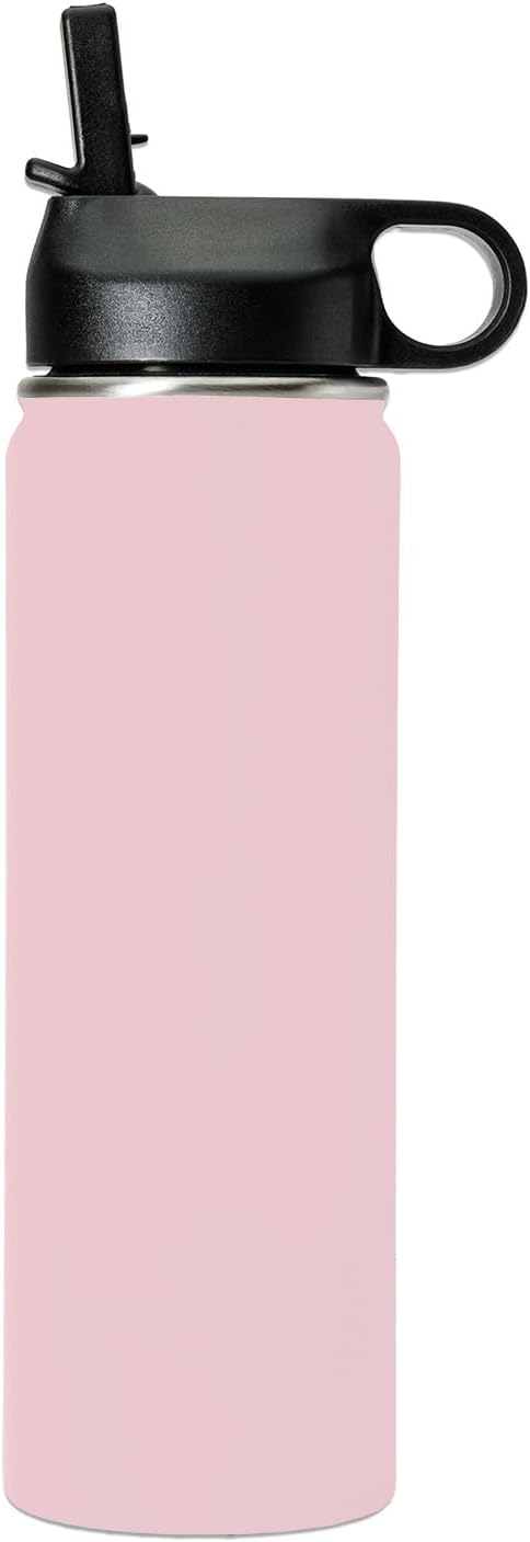 LaserGram Personalized Water Bottle, World's Greatest Sister, Stainless Steel Double Wall Vacuum Insulated with Flip Top Straw, Custom Engraved Gift (20oz / 590ml Pink)