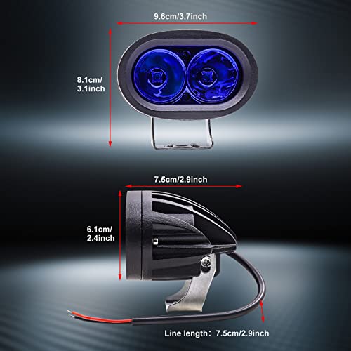 Biqing 8 peças oval LED luz de segurança para empilhadeira azul, luz de advertência segura de armazé