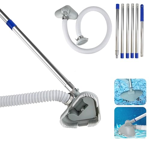Poolsauger Bodensauger Poolreiniger Bodensauger mit 4m Extradicker Schlauch und Edelstahlgriff 2026 Neues Upgrade Poolsauger für Sandfilteranlage Pool Sauger Boden für Spas Whirlpools Pools