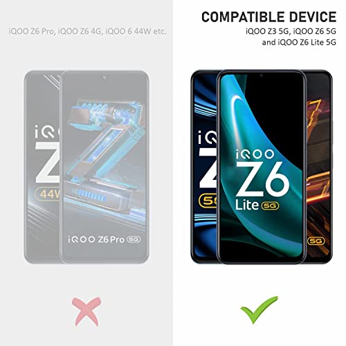 Image of ZARALA Edge to Edge Tempered Glass for iQOO Z6 Lite 5G, iQOO Z3 5G and iQOO Z6 5G (6.58 Inch) with Easy Self Installation Kit | Black