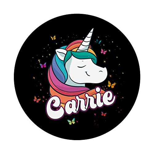 CARRIE - Adorable girl name with beautiful Unicorn PopSockets Swappable PopGrip, Black - Image 3