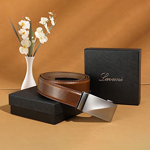Image of Lavemi Men's Real Leather Ratchet Dress Belt with Automatic Buckle,Elegant Gift Box
