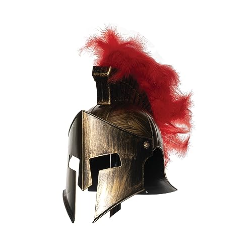 UNDERWRAPS Costume Gladiator Helmet Adult - Roman Soldier Helmet Adult for Halloween Costume, Roman Helmet Spartan Costume (Gladiator Bronze Plume, OS)
