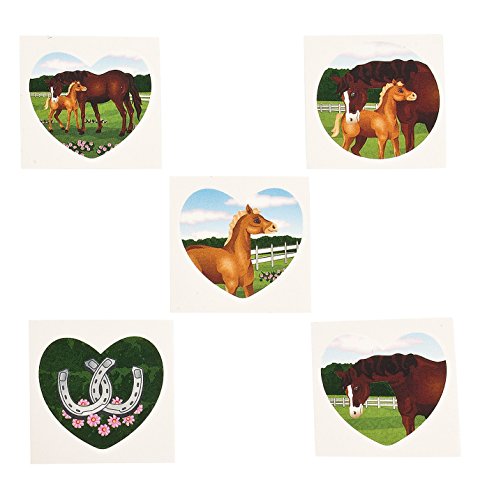 Horse Mare and Foal Temporary Tattoos - 72 pcs