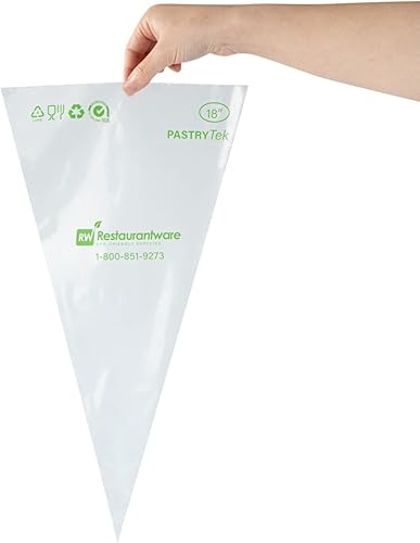 Miniatura 18 de Restaurantware Pastry Tek - Bolsas de glaseado bicolor de 17.7 x 9.5 pulgadas, 100 bolsas gruesas multicolores, sostenibles para glaseado y crema de
