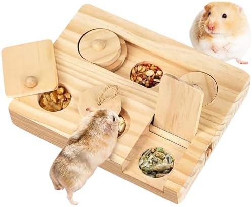 Hamster Spielzeug 6in1 Set - Futtersuche Spielzeug Aus Holz Für Kleintiere