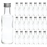 1 a Glas von SLKFACTORY 20 Leere Glasflaschen 100 ml DOR-SCH kleine Flasche Schnapsflaschen Likörflasche Essigflaschen Ölflaschen mit Schraub-Verschluss 0,1 Liter zum selbst befüllen von slkfactory