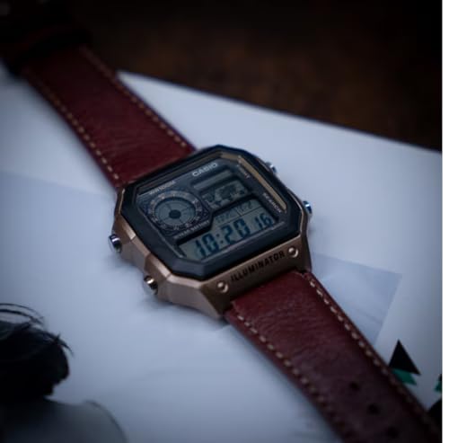 Casio Watch: Red AE-1200WHL-5AVDF