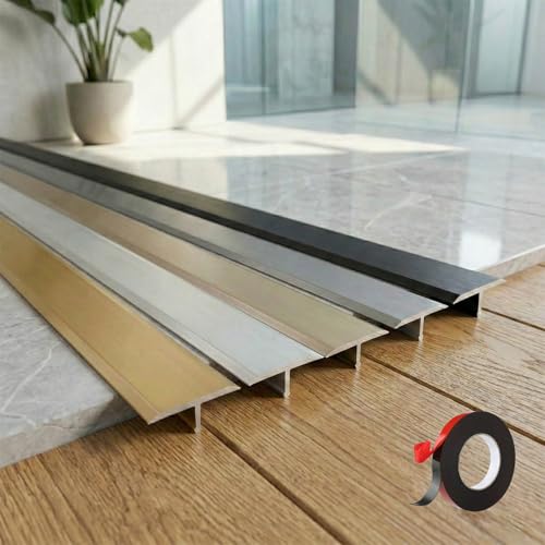 Perfil De Transición Suelo Autoadhesivo Extra Ancho, 2.7m Tapajuntas Plano De Aluminio Para Tapar Grietas, Tira De Unión Universal Para Vinilo Y Laminado(Rose gold,3pcs*90 * 5cm)