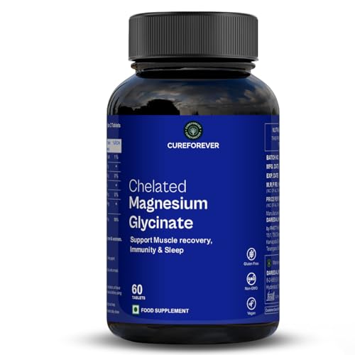 CUREFOREVER Magnesium Glycinate Supplement, Chelated Magnesium Bi...