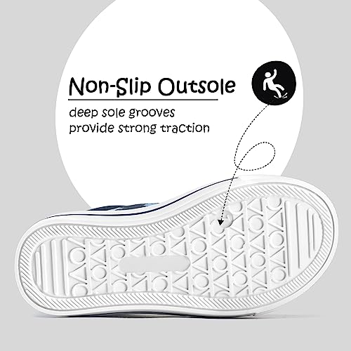 Image of K KomForme Toddler Boys & Girls Shoes Kids Canvas Sneakers with Cartoon Dual Hook and Loops