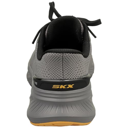 Skechers Herren Edgeride Erlson Slip-InTurnschuhe, Charcoal Knit/Yellow Pu, 45 EU – Ansicht 4