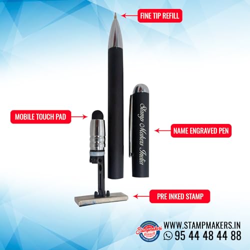 Stamp Makers Pen Stamp with Name Engraved on Pen top