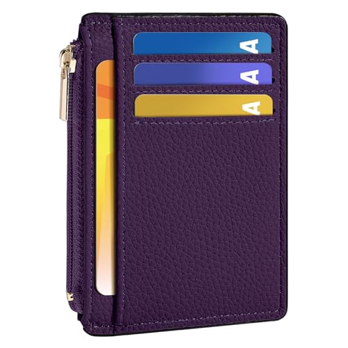 Image of Tipmile Womens Credit Card Holder Wallet, Small Slim RFID Blocking Sleeve | Mini Tiny Cute ID Case, Minimalist Zipper Pocket Wallet, Thin Coin Purse, Mothers Gift